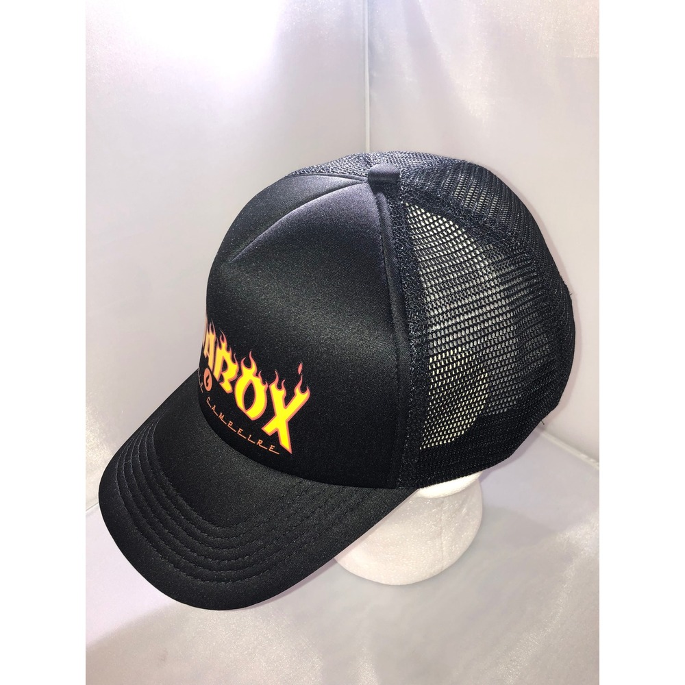 LavaBox Portable Campfire Trucker Hat Black Flame Logo Snapback Mesh Cap - Picture 2 of 9